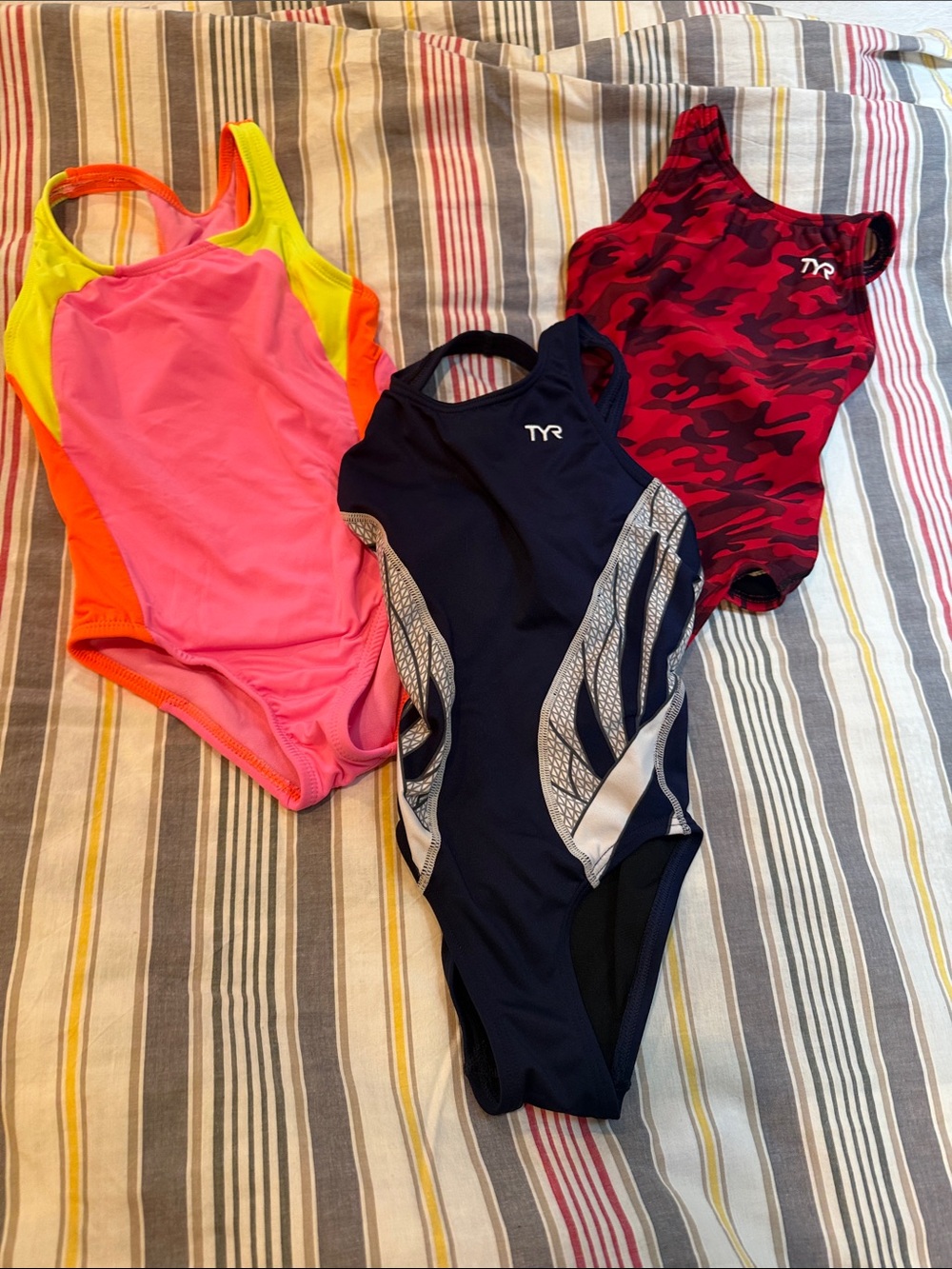 TYR Girls' Navy, Pink & Red Assorted One-Piece Swim Lot